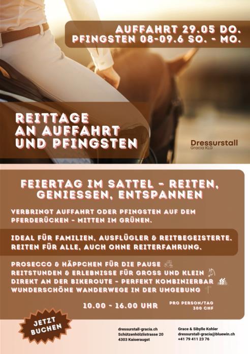 Reittage an Auffahrt & Pfingsten